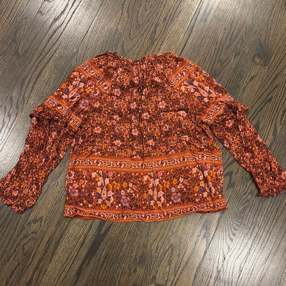 Ladies Floral Orange Peasant top by American Eagle (size Small) - Picture 5 of 6